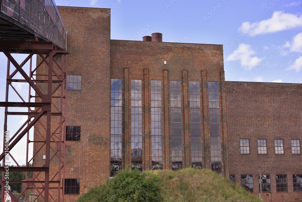 Abandoned coal electric power plant or power station in East Germany on the Usedom island in Peenemunde city. Power plant was build to produce electric energy for german research rocket program in war Abandoned coal electric power plant or power station in East Germany on the Usedom island in Peenemunde city. Power plant was build to produce electric energy for german research rocket program in war