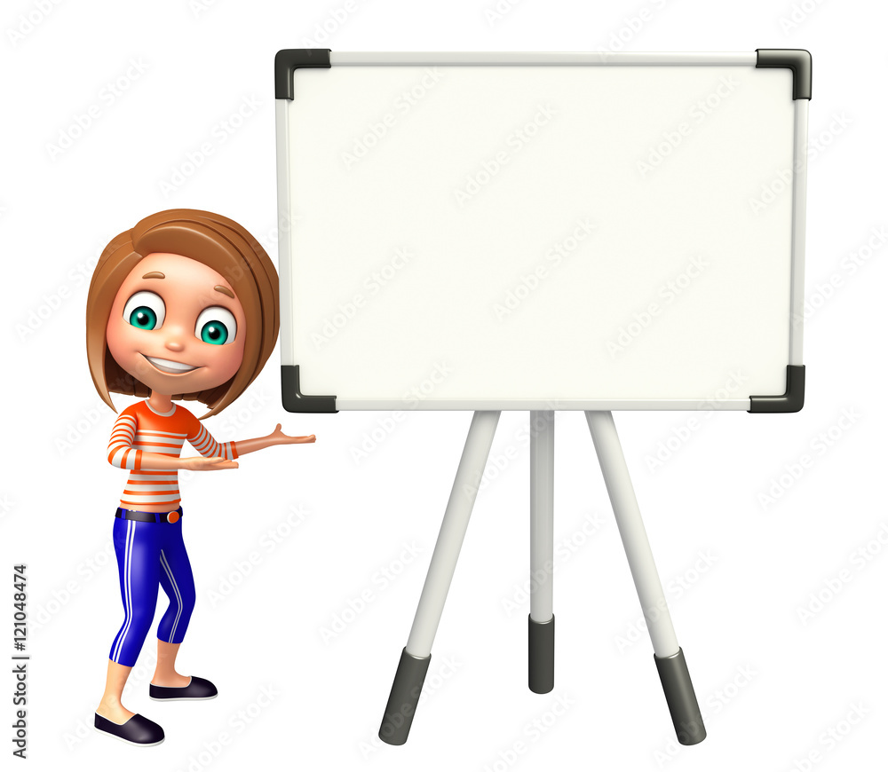 kid girl with Display board