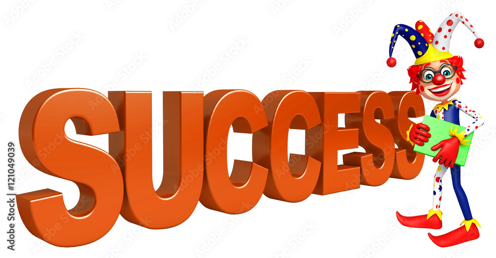 Clown with Success sign Clown with Success sign