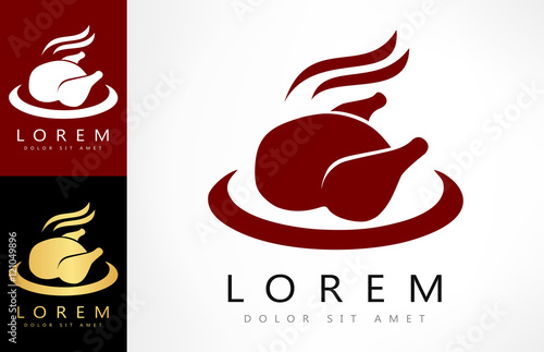 Roast chicken sign icon. Hen bird meat logo.