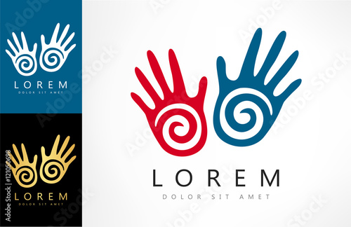 Hand prints vector logo
