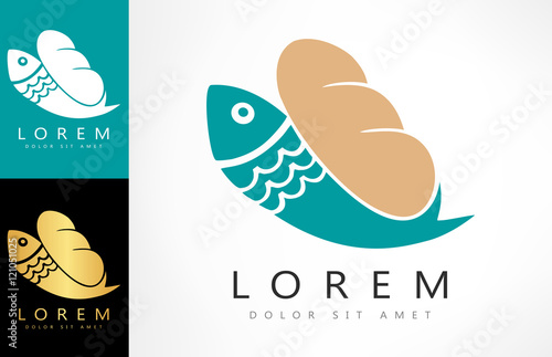 Loaves And Fish symbol. Vector illustration.