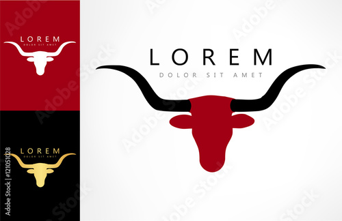Bull. Long Horn Steer vector icon