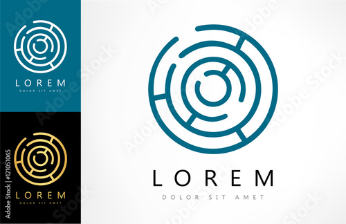 Labyrinth abstract logo. Puzzle rebus logic.