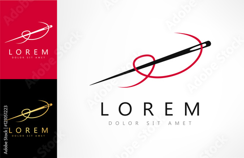 needle with thread sewing needle vector logo