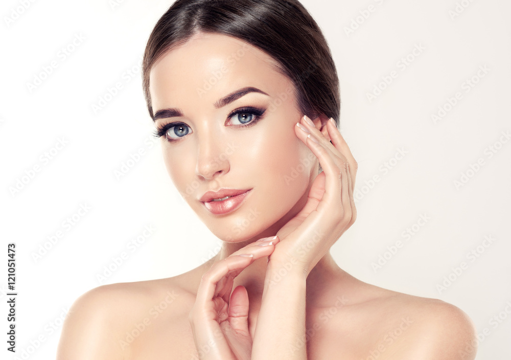 Beautiful Young Woman with Clean Fresh Skin close up . Skin care face . Cosmetology
Beautiful Young Woman with Clean Fresh Skin close up . Skin care face . Cosmetology
