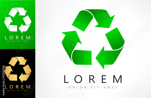 Green recycle logo vector