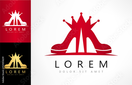 Shoes and a crown vector logo