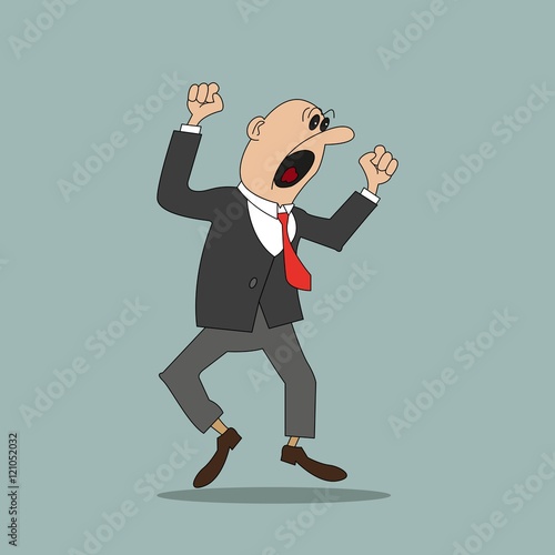 people are angry, screaming, jumping. vector illustration of cartoon