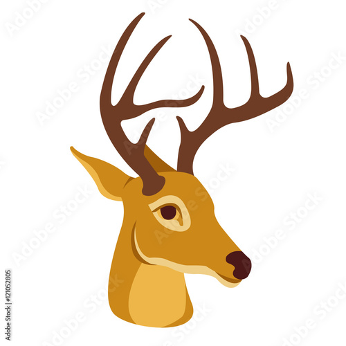 deer head vector illustration style flat