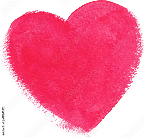 Pink acrylic color textured painted heart