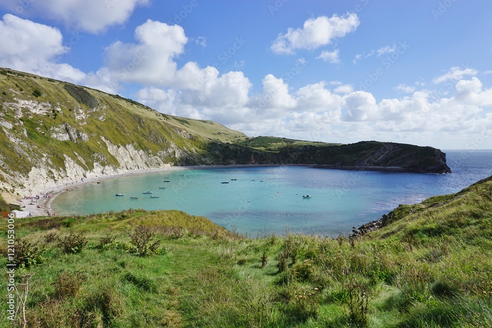 Lulworth Cove on the English Jurassic Coast in Dorset, England Lulworth Cove on the English Jurassic Coast in Dorset, England