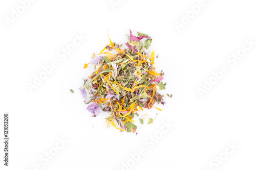 Dried herbal tea leaves