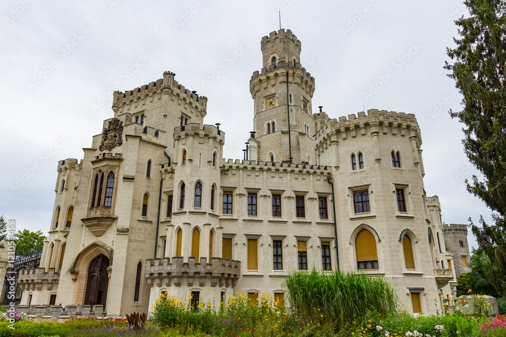 The Hluboka Castle in Hluboka nad Vltavou, Czech Republic
