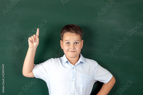 boy in a shirt with school boards © Miroslav Beneda