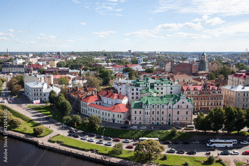 Old town of Vyborg in Russia. The view from above