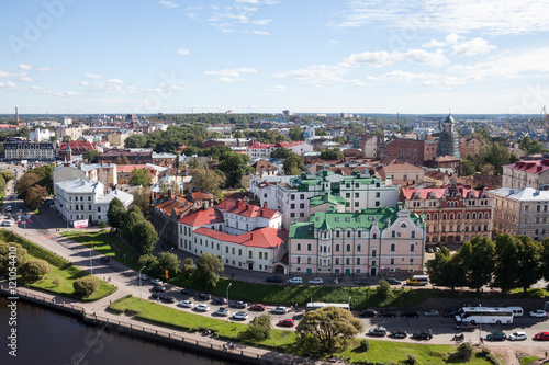 Old town of Vyborg in Russia. The view from above