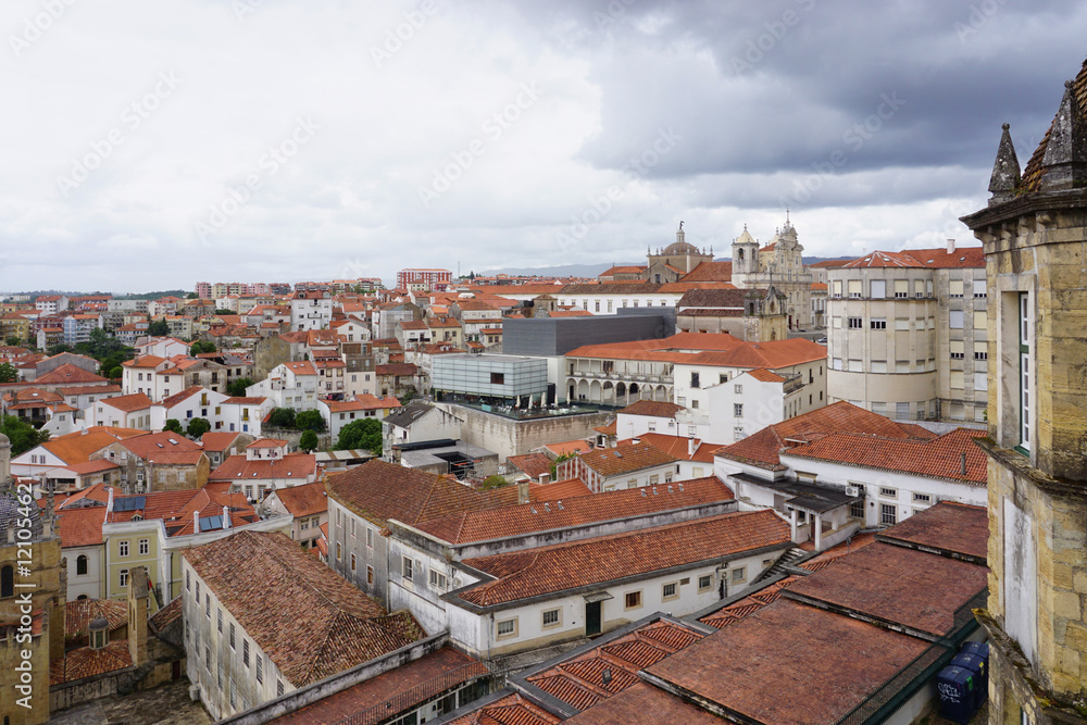 Scenic view over the roofs of the city of Coimbra in central Portugal