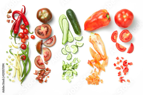 Collection of vegetables isolated on white background