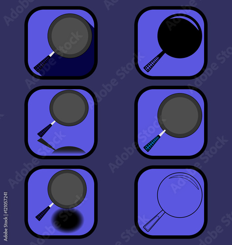 Frying pan icons set