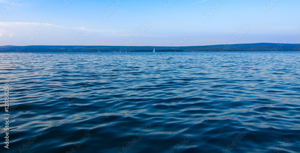 Adriatic sea. Blue water background