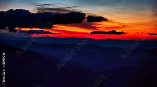 Blue Ridge Parkway summer Appalachian Mountains Sunset