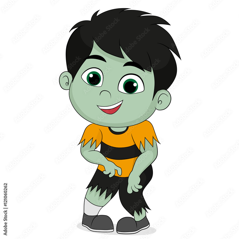 Happy Halloween.Cute zombie in halloween. Happy Halloween.Cute zombie in halloween.
