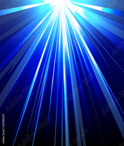 blue background abstract rays of light