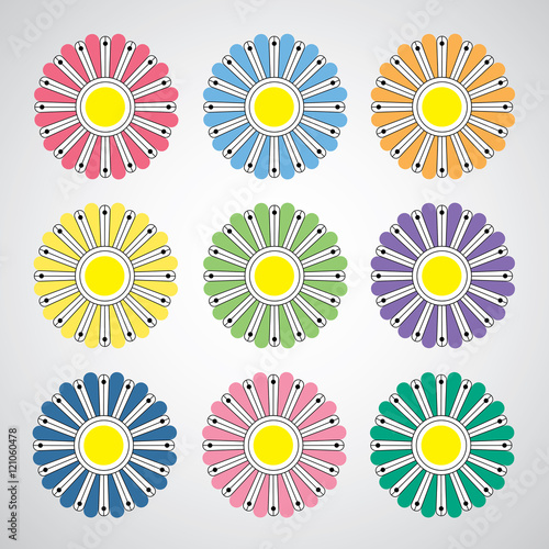 Fototapeta Naklejka Na Ścianę i Meble -  vector flower set