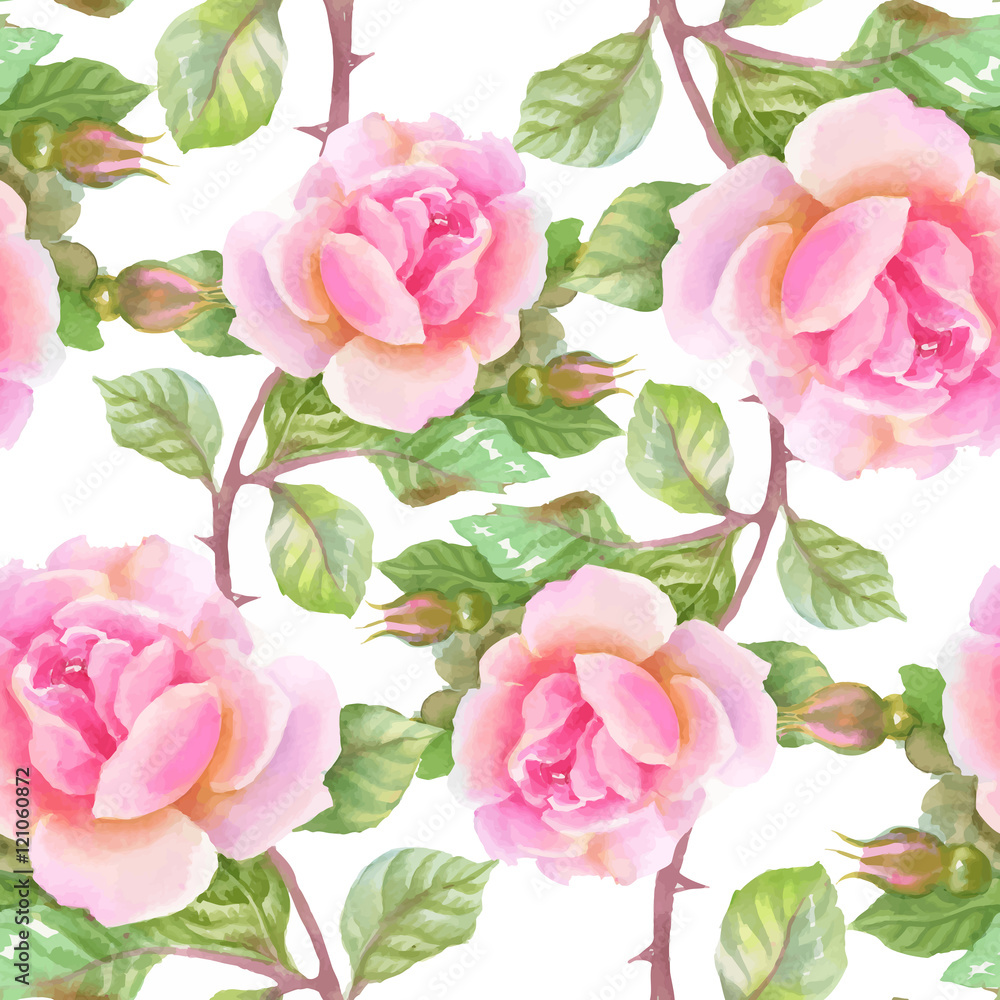 Beautiful Watercolor Summer Garden Blooming Flowers Seamless Pattern Beautiful Watercolor Summer Garden Blooming Flowers Seamless Pattern