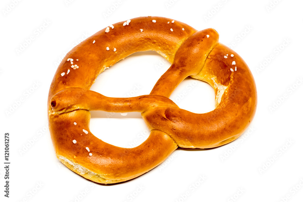 German pretzel (Bretzel) on white German pretzel (Bretzel) on white