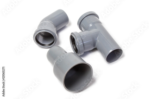 Plastic pipes isolated on white background