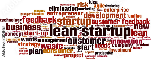 Lean startup word cloud concept. Vector illustration