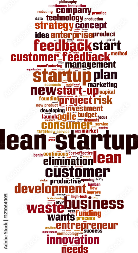 Obraz premium Lean startup word cloud concept. Vector illustration