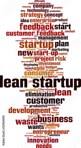 Lean startup word cloud concept. Vector illustration