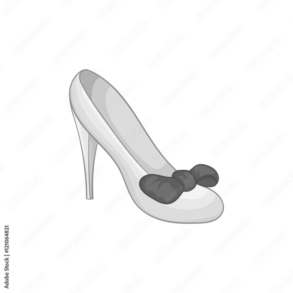 Wedding shoe icon in black monochrome style on a white background vector illustration Wedding shoe icon in black monochrome style on a white background vector illustration