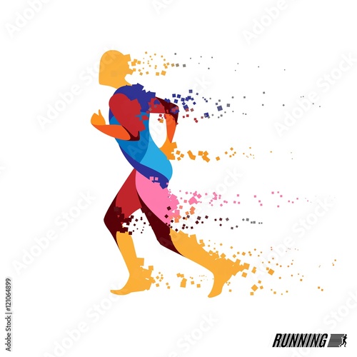 Running man vector colorful icon