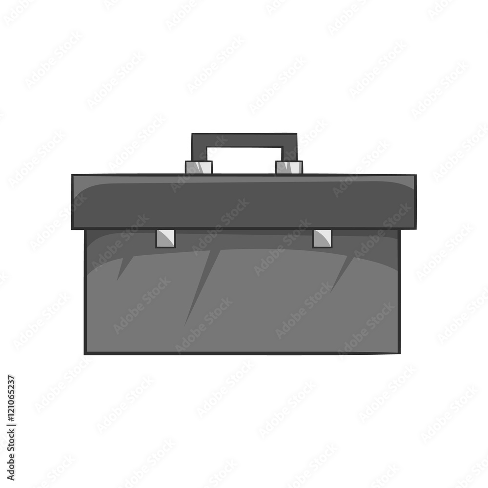 Suitcase with tools icon in black monochrome style isolated on white background. Repair symbol vector illustration Suitcase with tools icon in black monochrome style isolated on white background. Repair symbol vector illustration