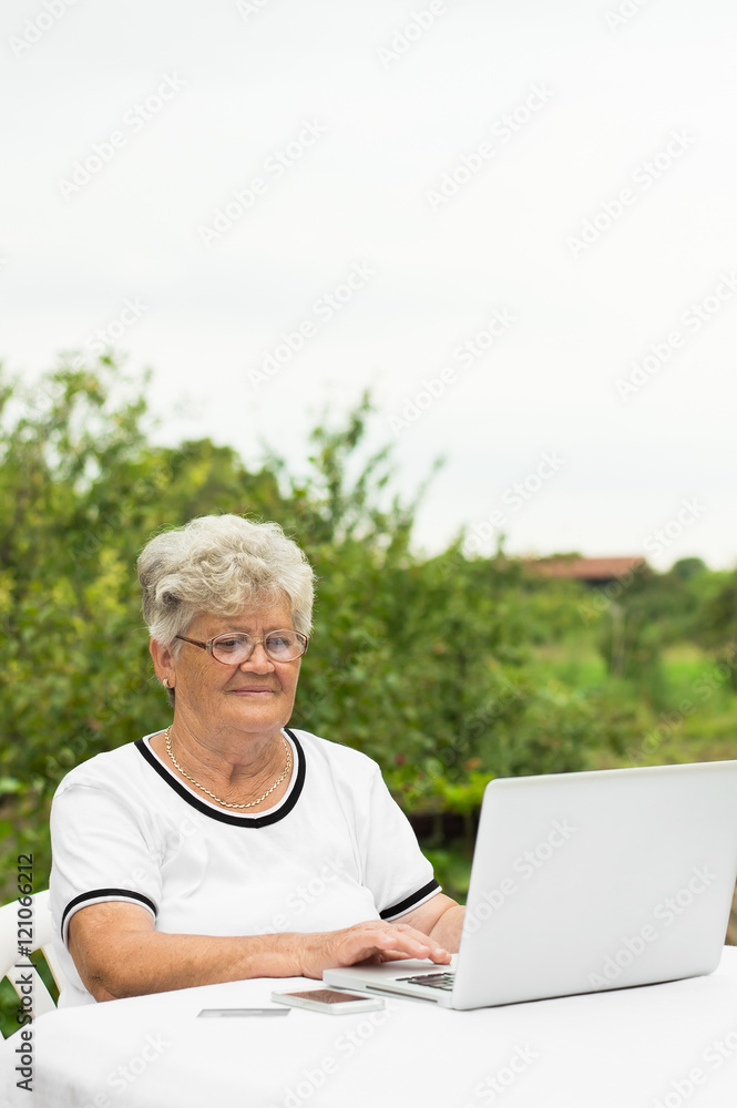 Grandmother surfing on internet Grandmother surfing on internet