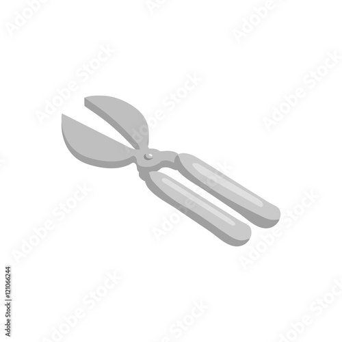Garden shears icon in black monochrome style isolated on white background. Tools symbol vector illustration