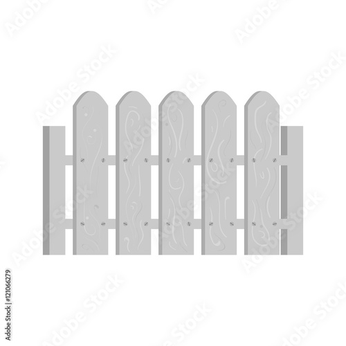 Wooden fence icon in black monochrome style isolated on white background. Fencing symbol vector illustration