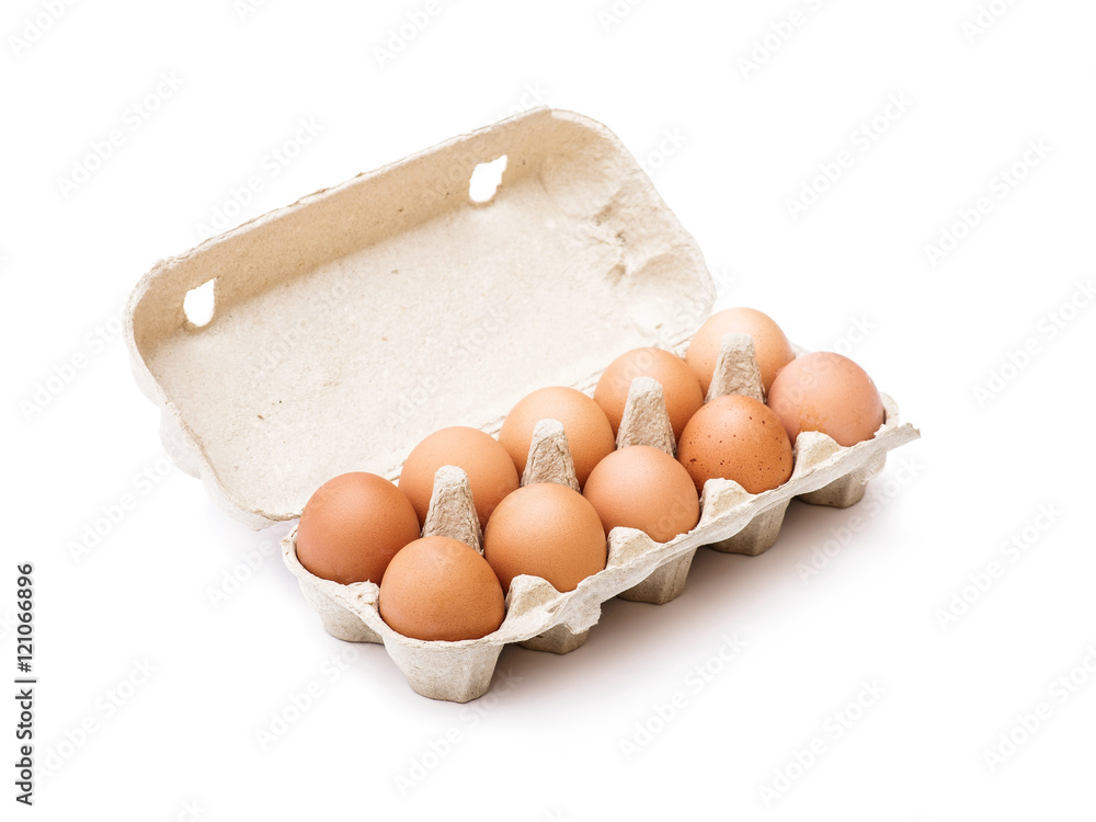 Organic Egg Pack Isolated on White