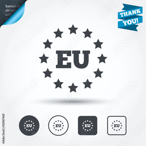 European union icon. EU stars symbol.