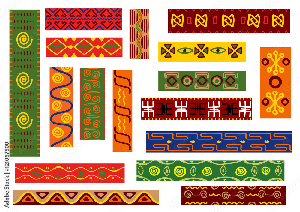 Fototapeta African ethnic pattern with tribal geometric motif