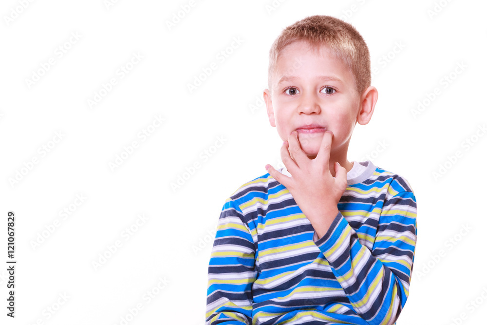 Little boy have fun with funny gestures make faces. Little boy have fun with funny gestures make faces.