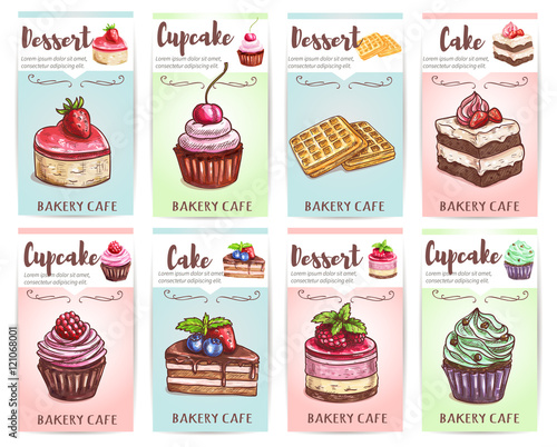 Cake, cupcake, muffin and waffle banners