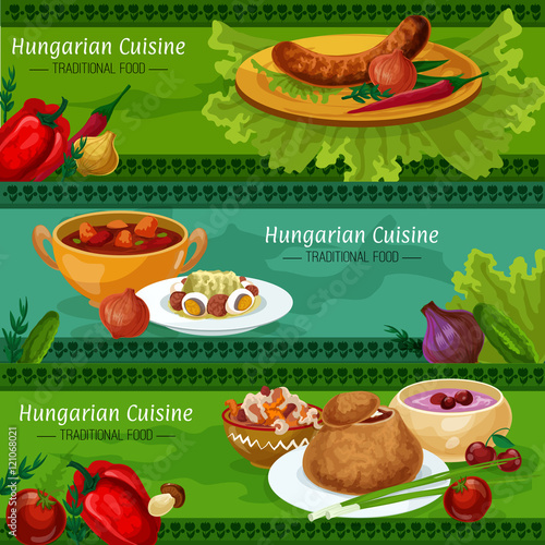 Hungarian cuisine banners for restaurant design