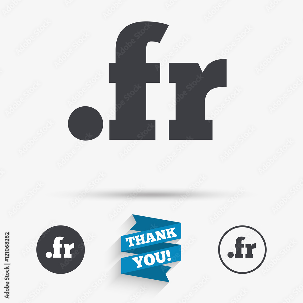 Domain FR sign icon. Top-level internet domain Domain FR sign icon. Top-level internet domain