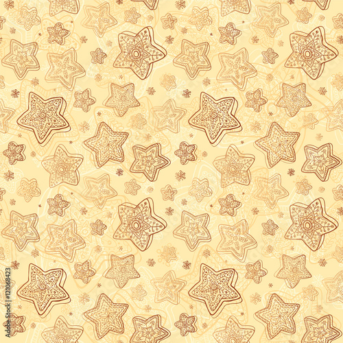 Christmas honey-cakes seamless background
