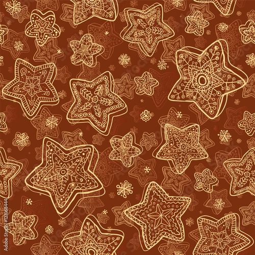 Christmas honey-cakes seamless background